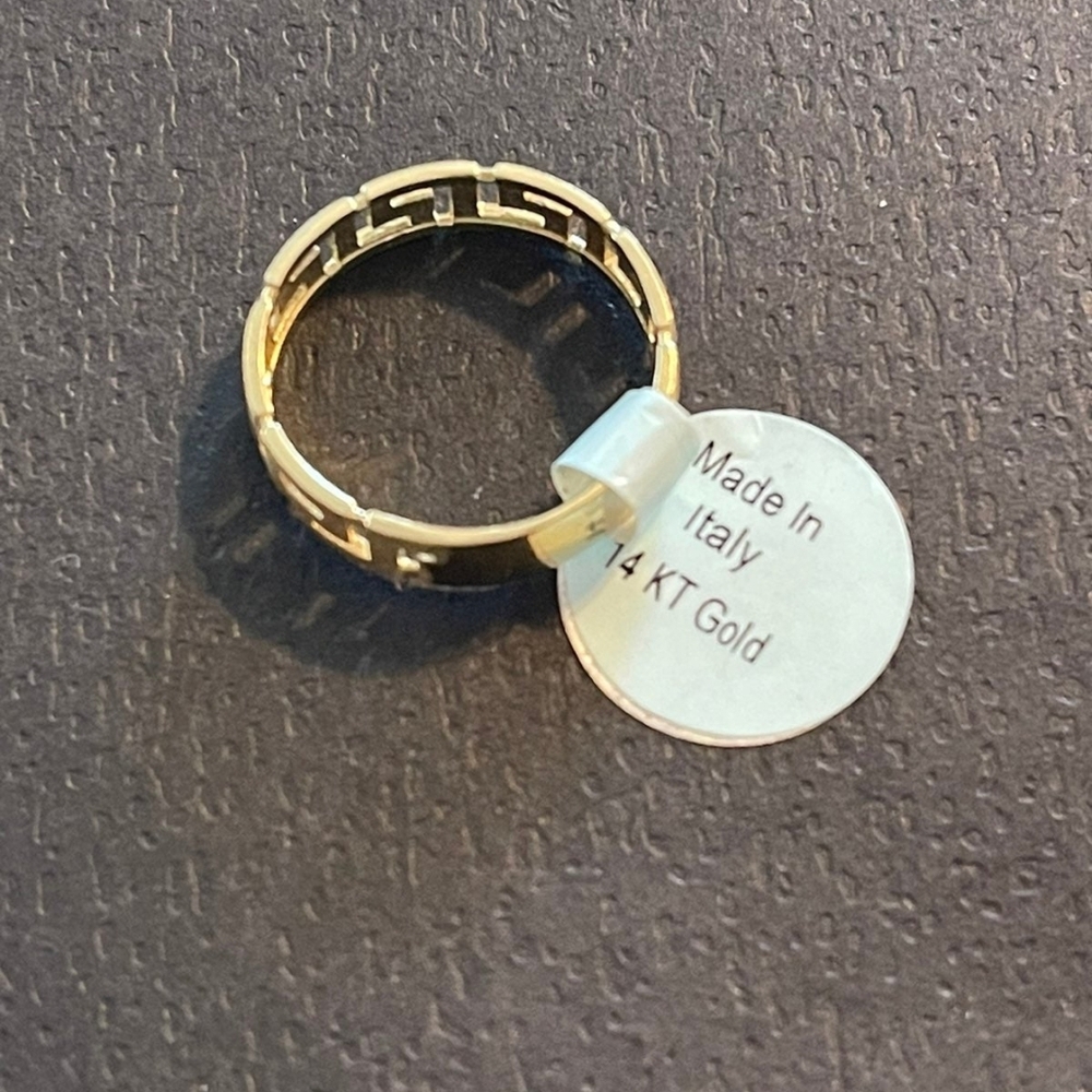 Gold Geometric Pattern Ring - image 8